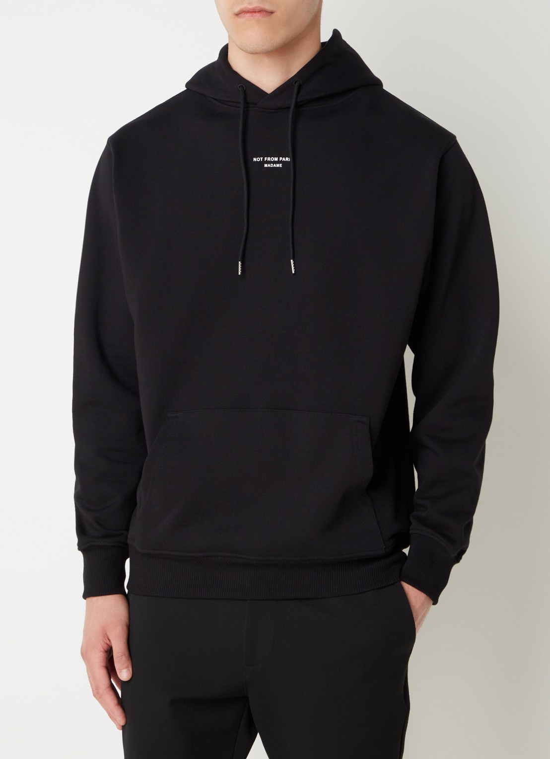 Drôle de Monsieur Hoodie met stretch - detail 2 zwart