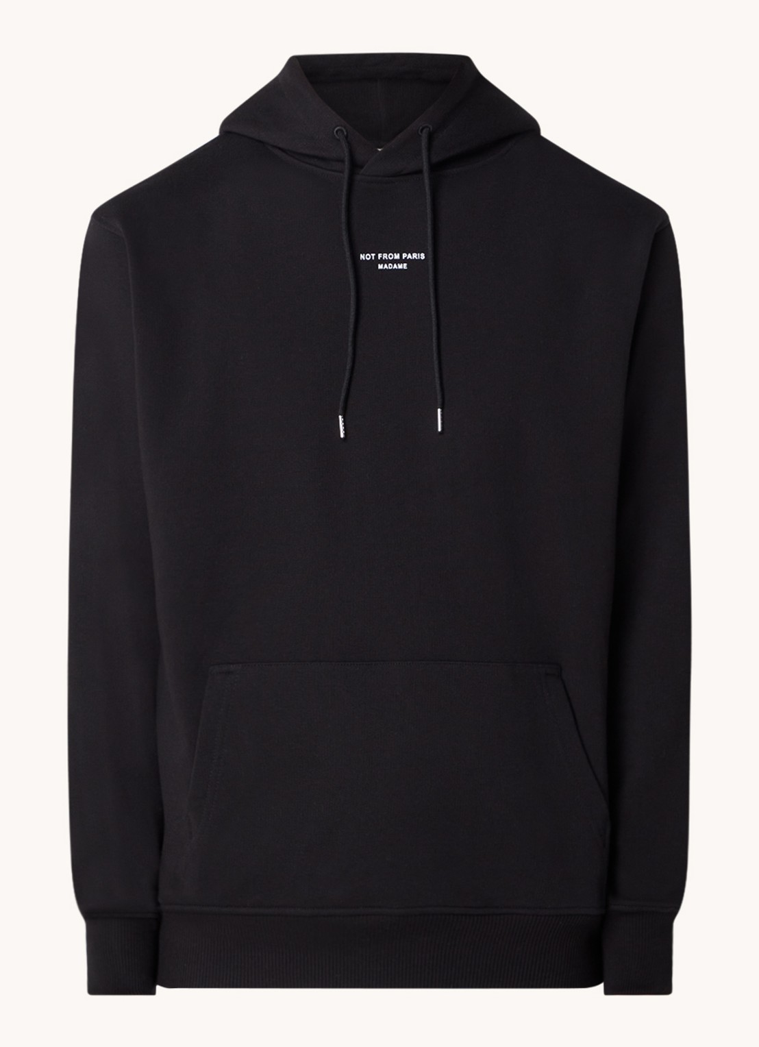 Drôle de Monsieur Hoodie met stretch - voorkant 4 zwart
