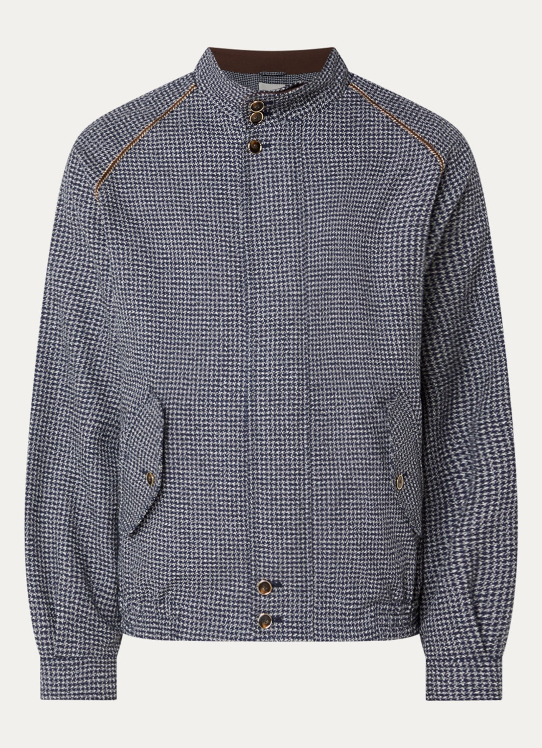 Drôle de Monsieur Jack met pied-de-poule dessin en steekzakken - voorkant donkerblauw