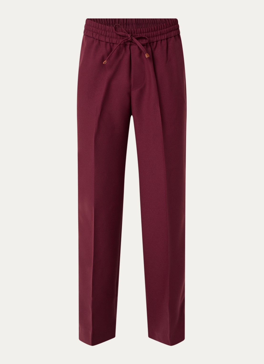 Drôle de Monsieur Loose fit broek met persplooi en steekzakken - voorkant 4 bordeauxrood