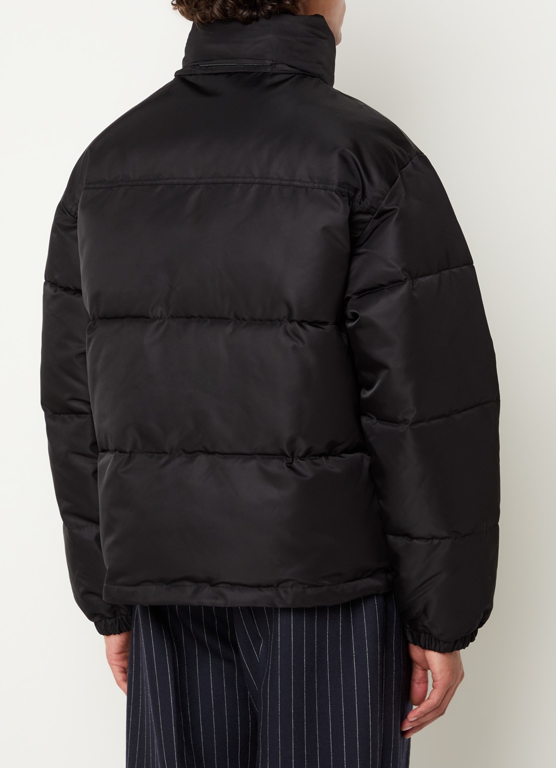 Drôle de Monsieur Puffer jack met logo en steekzakken - achterkant 4 zwart