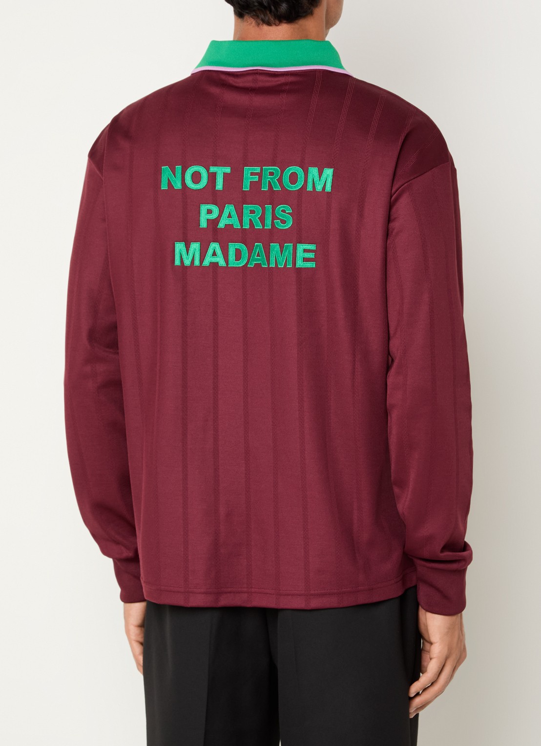 Drôle de Monsieur Regular fit polo met front- en backprint - detail 4 bordeauxrood