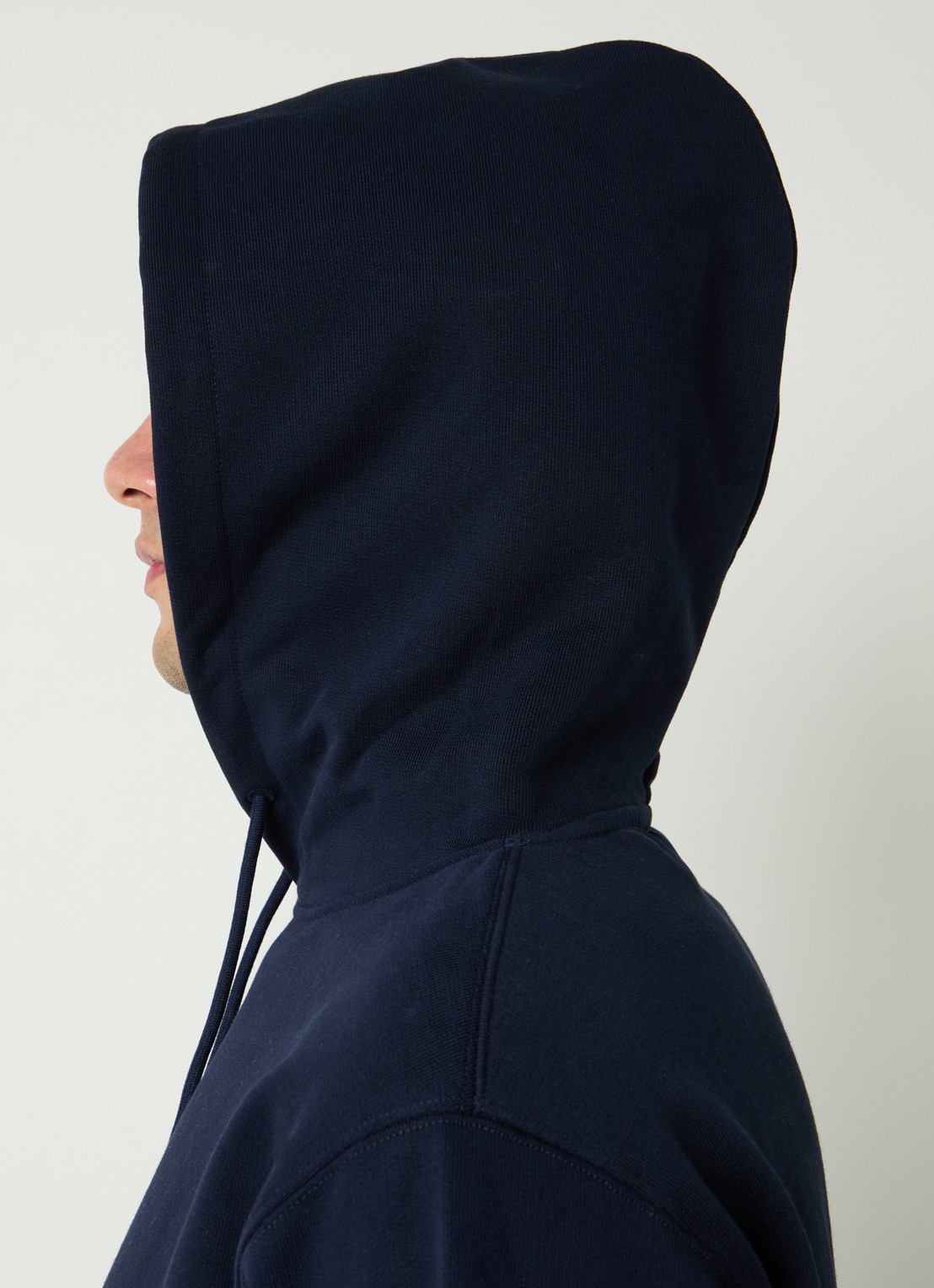 Drôle de Monsieur Slogan Classique hoodie met logo - detail 4 donkerblauw