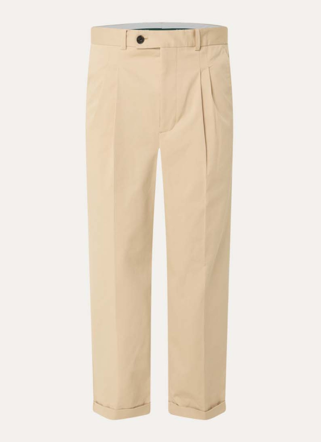 Drôle de Monsieur Straight fit pantalon met steekzakken - voorkant 4 beige