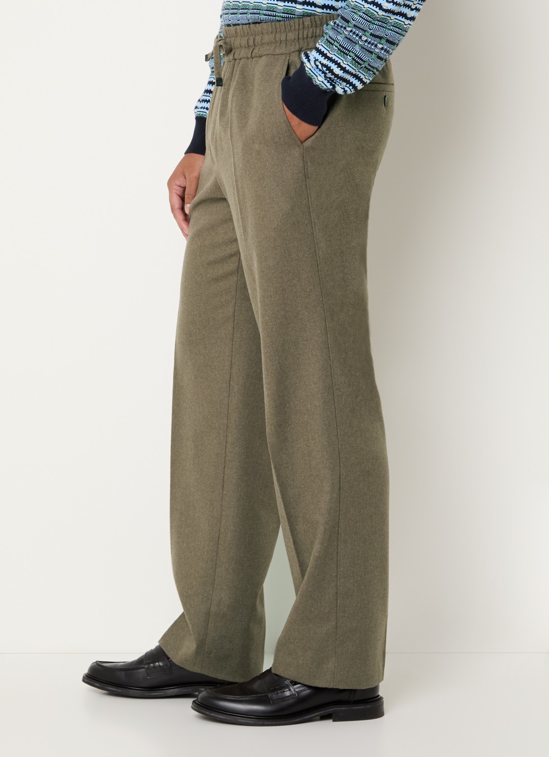 Drôle de Monsieur Straight fit pantalon met steekzakken - detail 2 lichtbruin