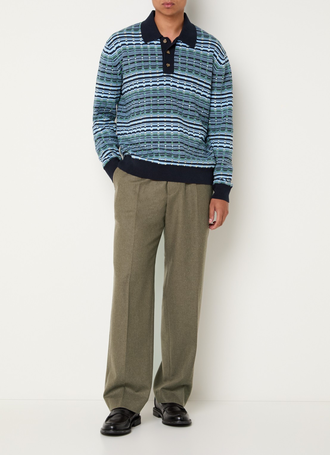 Drôle de Monsieur Straight fit pantalon met steekzakken - voorkant 4 lichtbruin