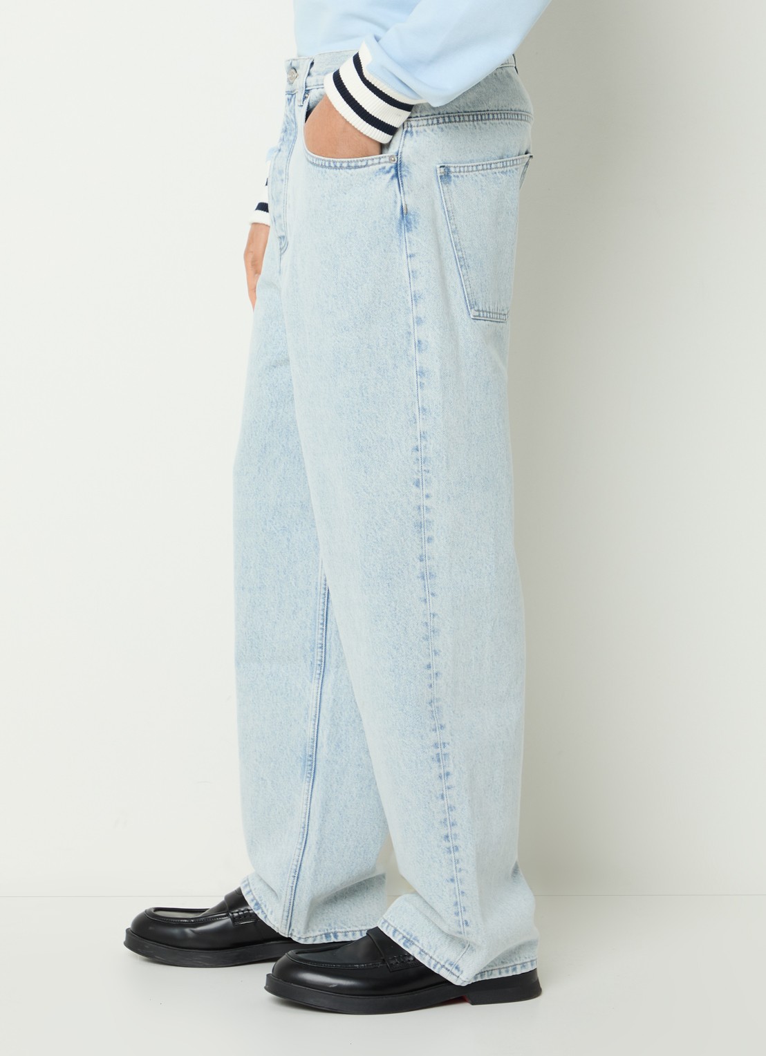 Drôle de Monsieur Straight leg jeans met lichte wassing - detail 5 indigo