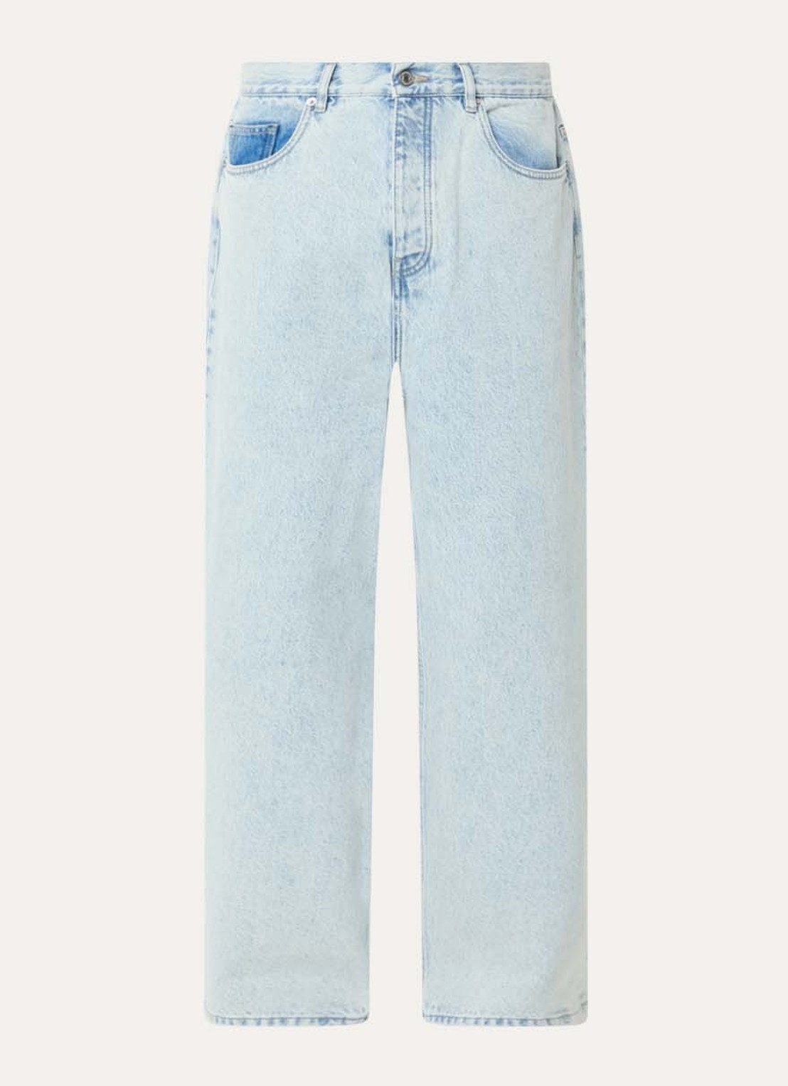 Drôle de Monsieur Straight leg jeans met lichte wassing - voorkant 2 indigo