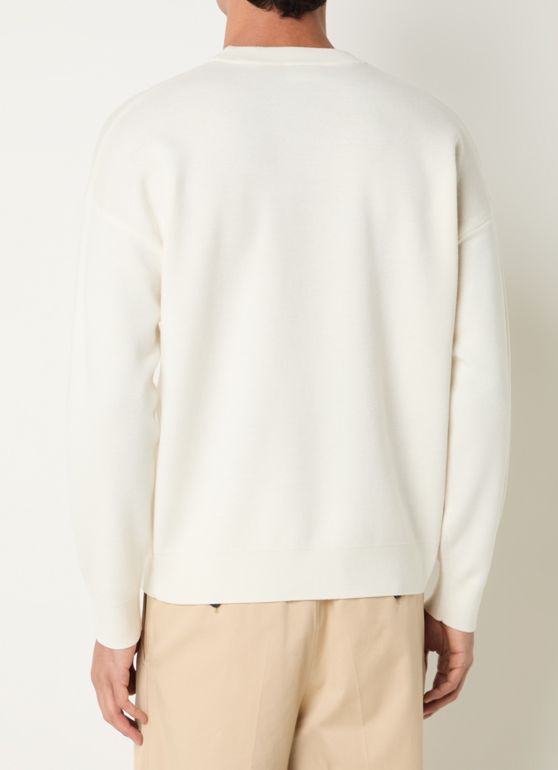 Drôle de Monsieur Sweater met borduring - achterkant 4 creme