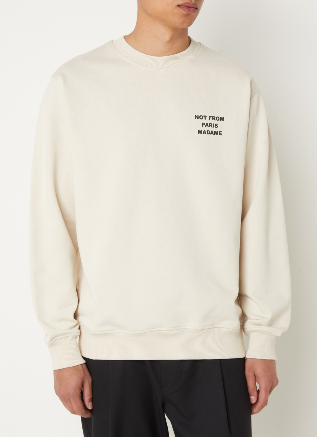 Drôle de Monsieur Sweater met front- en backprint - achterkant 3 beige