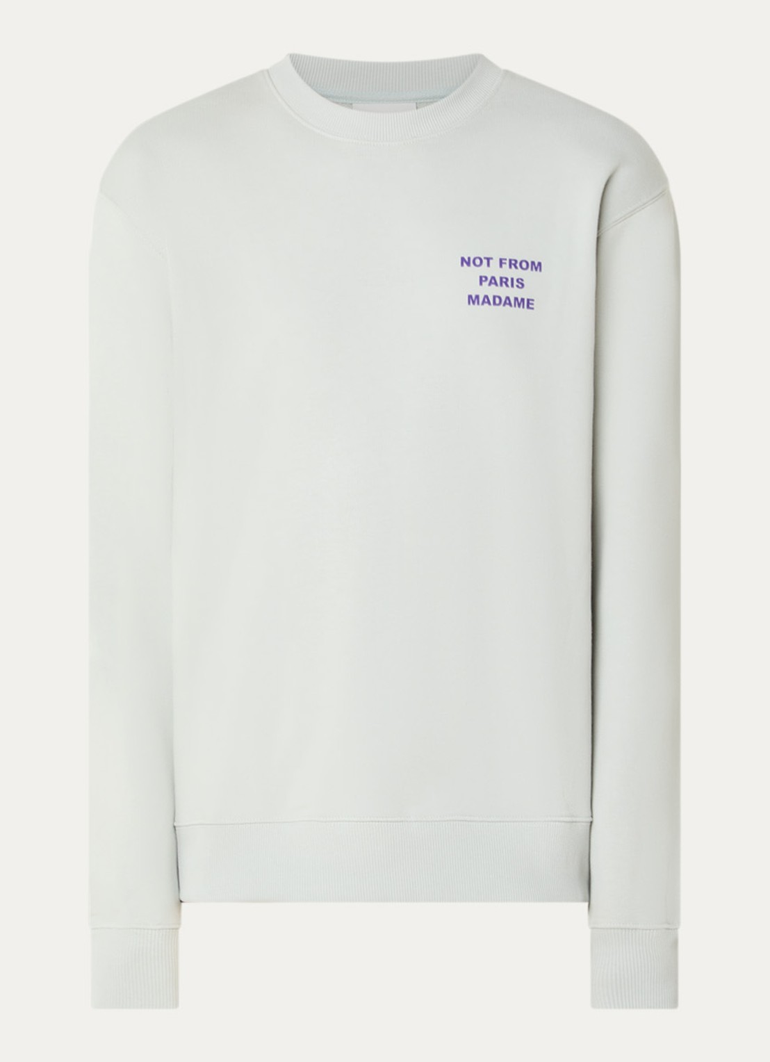 Drôle de Monsieur Sweater met front- en backprint - voorkant 3 lichtgroen