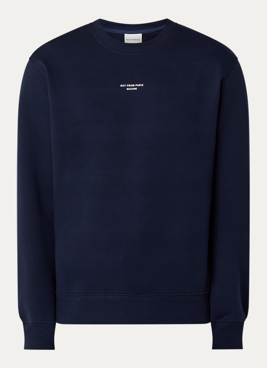 Drôle de Monsieur Sweater met logo - voorkant 2 donkerblauw