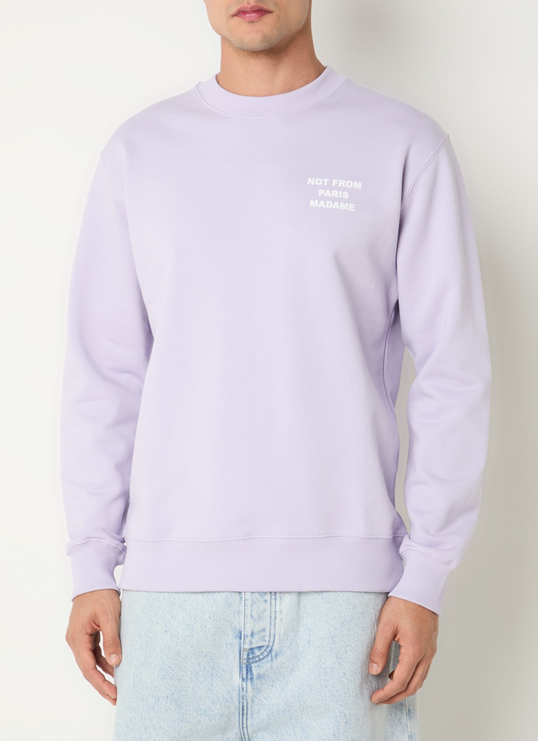 Drôle de Monsieur Sweater met logoprint - achterkant lila