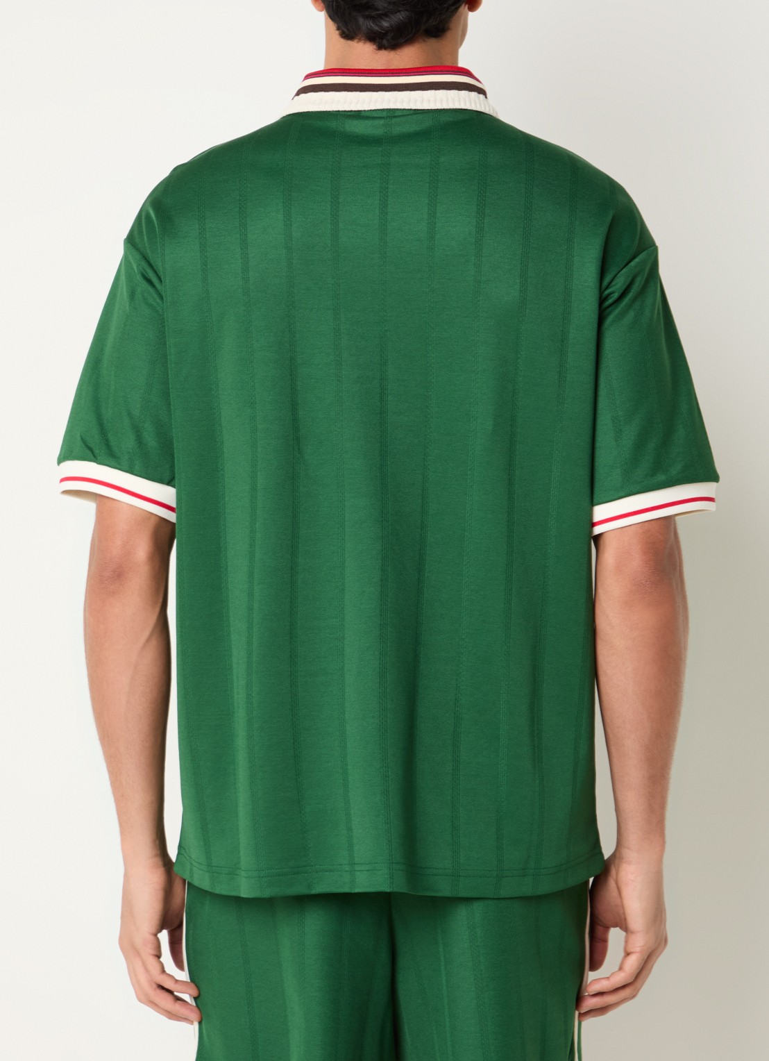 Drôle de Monsieur T-shirt met borduring - achterkant donkergroen