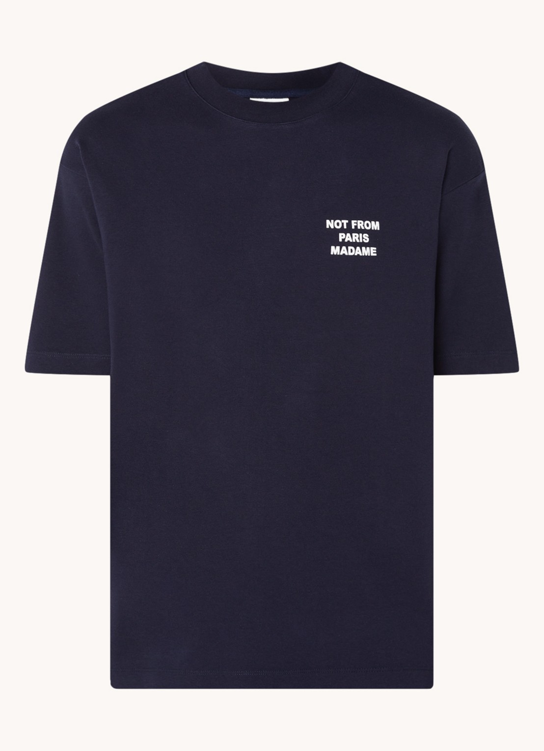 Drôle de Monsieur T-shirt met front- en backprint - voorkant 3 donkerblauw