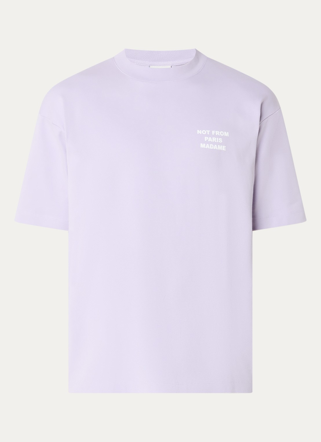 Drôle de Monsieur T-shirt met front- en backprint - voorkant 3 lavendel