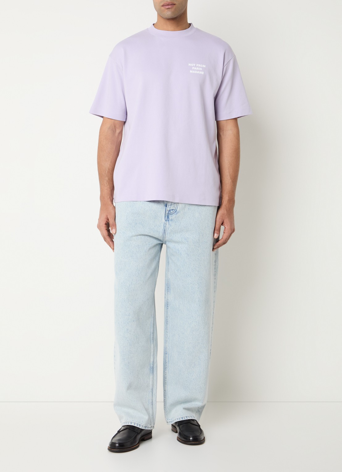 Drôle de Monsieur T-shirt met front- en backprint - voorkant 4 lavendel