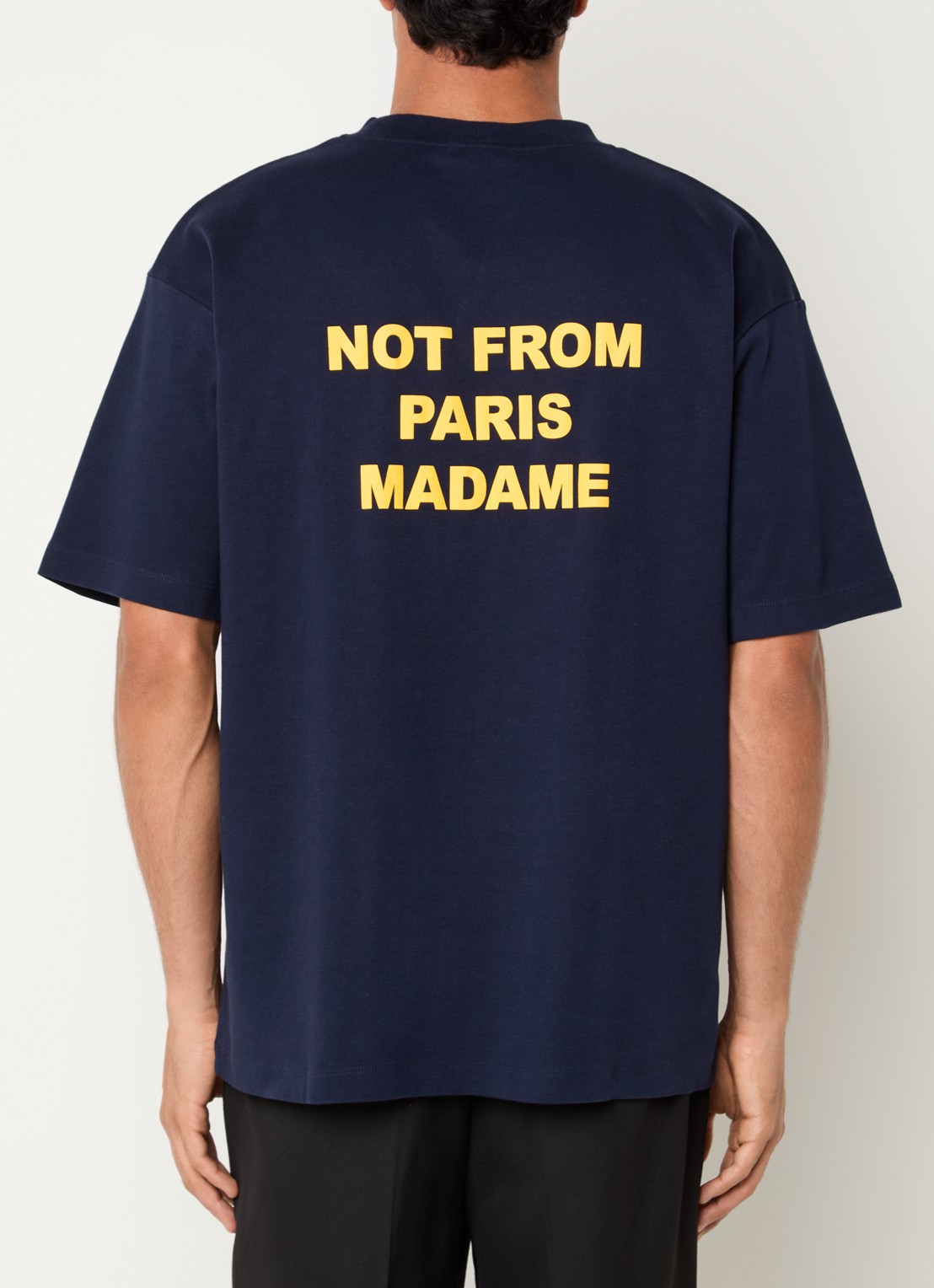Drôle de Monsieur T-shirt met front- en backprint - detail 2 donkerblauw