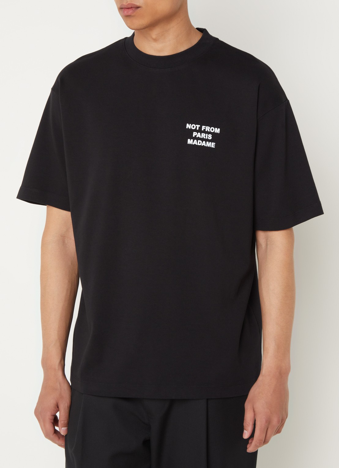 Drôle de Monsieur T-shirt met front- en backprint - achterkant 2 zwart