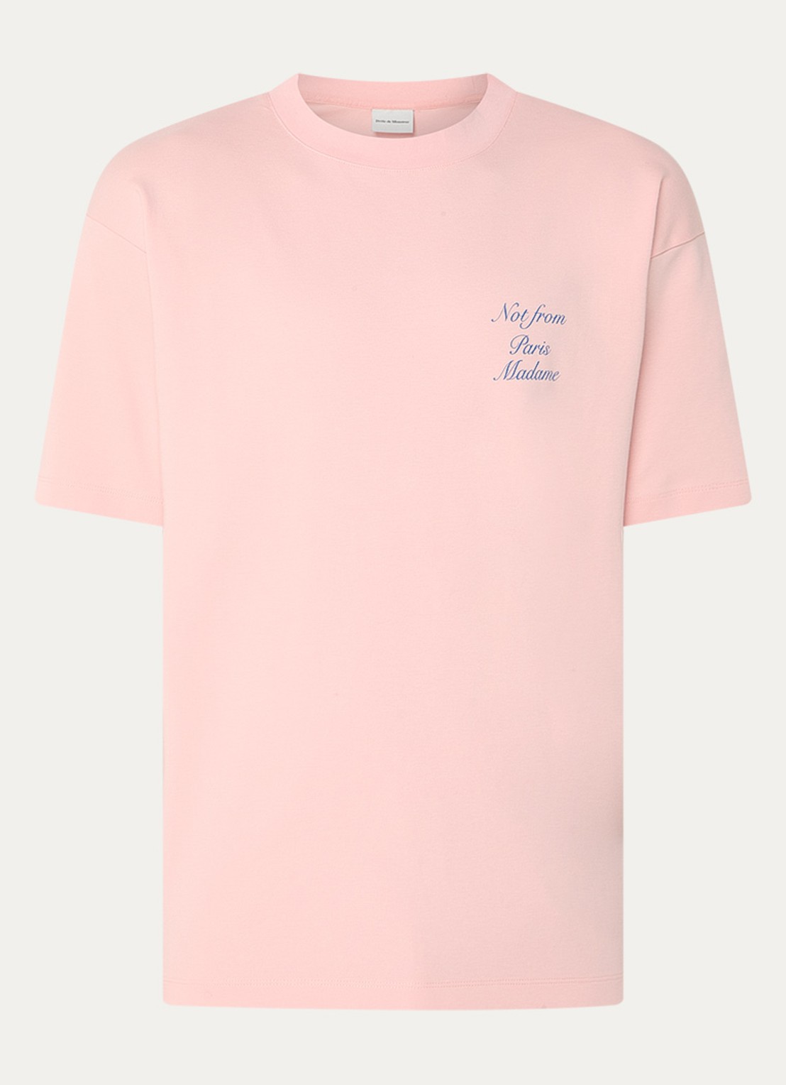 Drôle de Monsieur T-shirt met logo- en backprint - voorkant 3 lichtroze