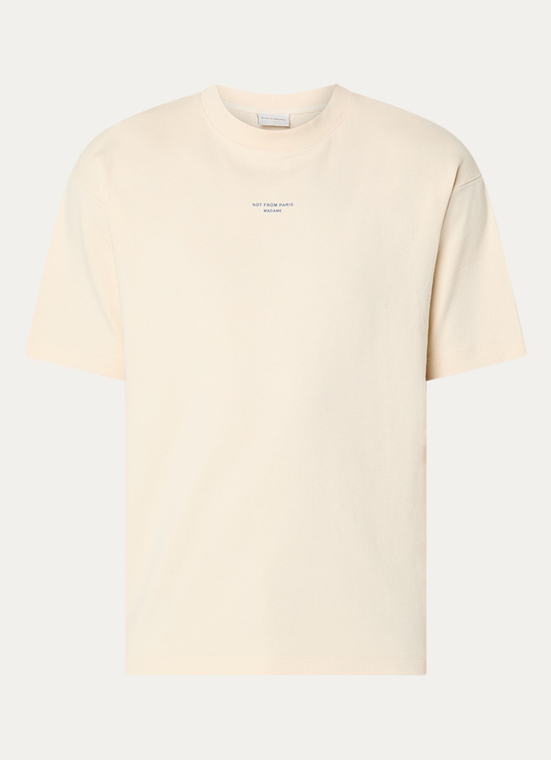 Drôle de Monsieur T-shirt met logoprint - voorkant zand