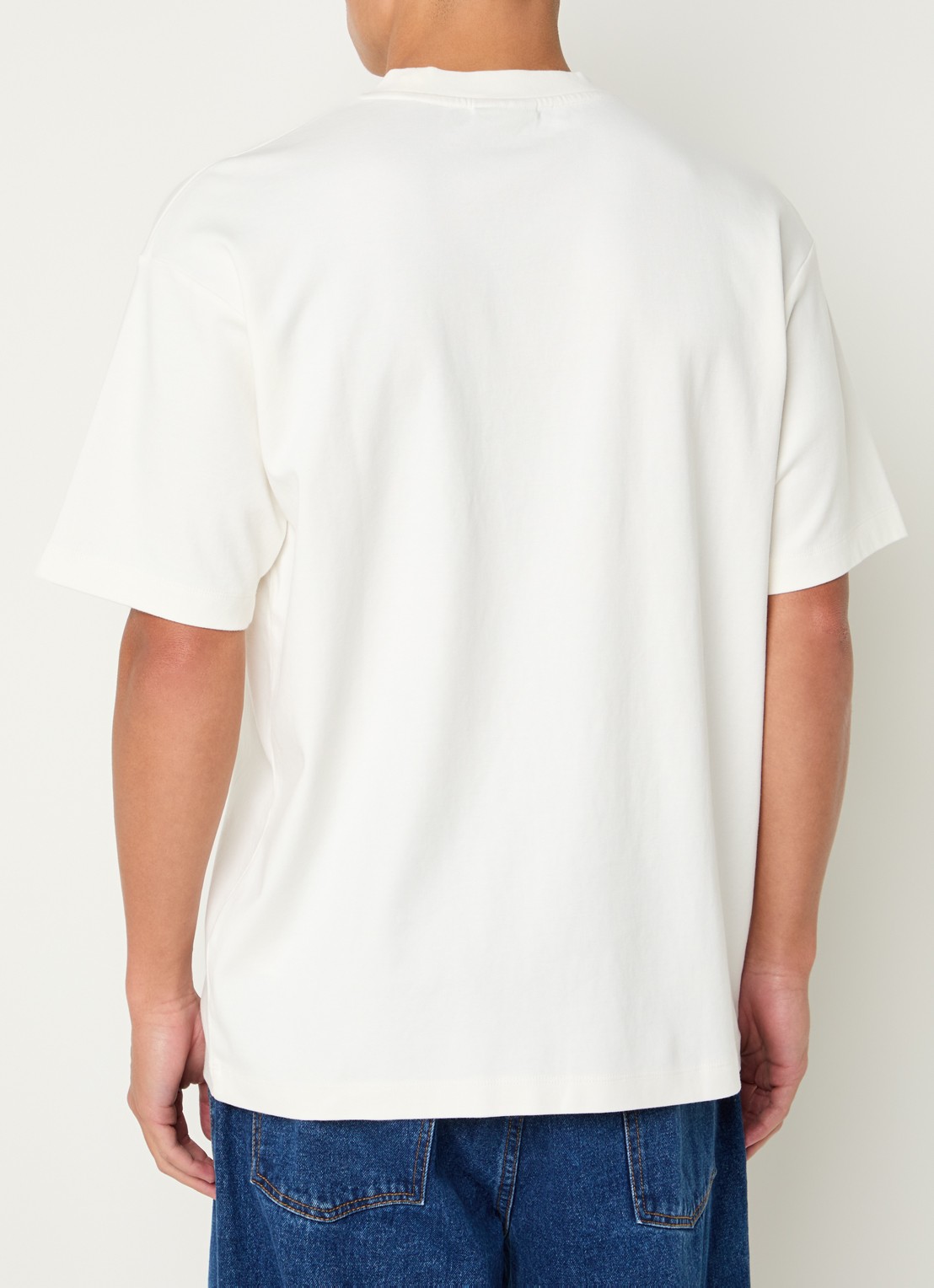 Drôle de Monsieur T-shirt met print - achterkant 4 gebroken wit