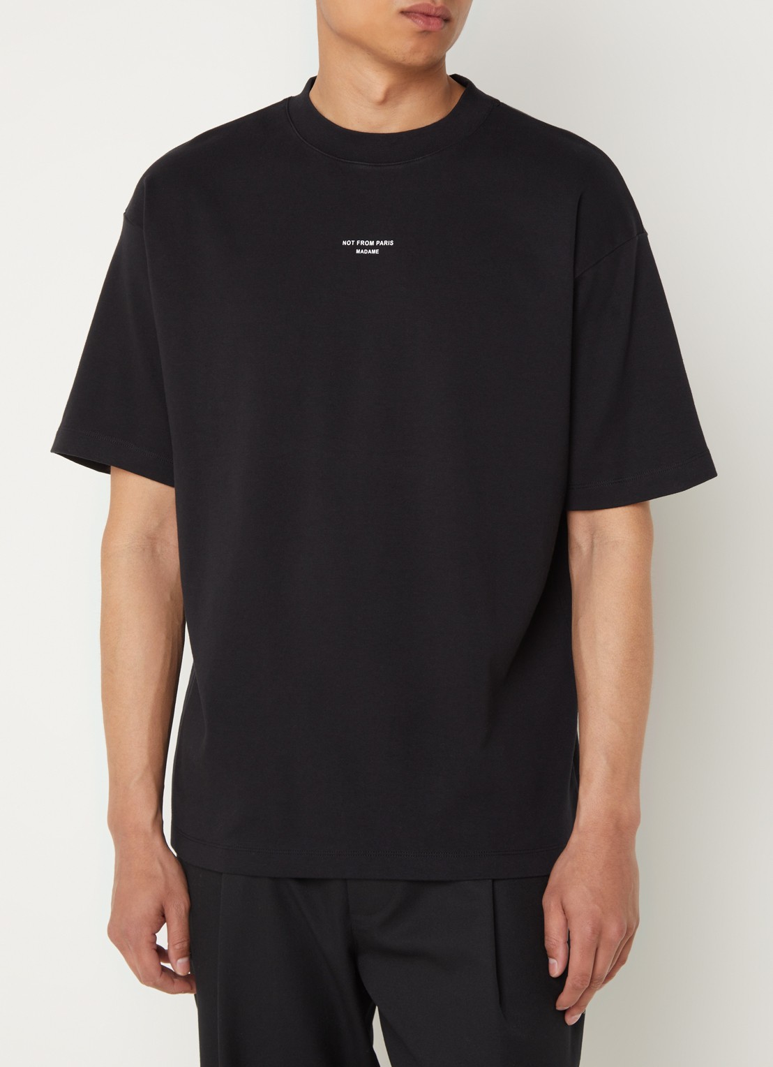 Drôle de Monsieur T-shirt met print - detail 3 zwart