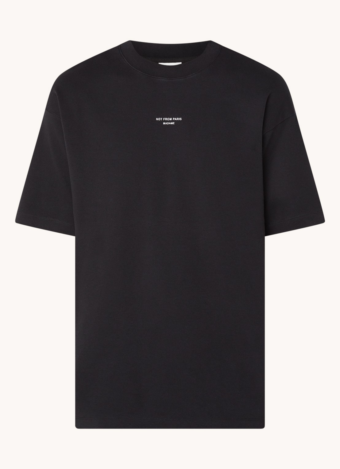 Drôle de Monsieur T-shirt met print - voorkant zwart