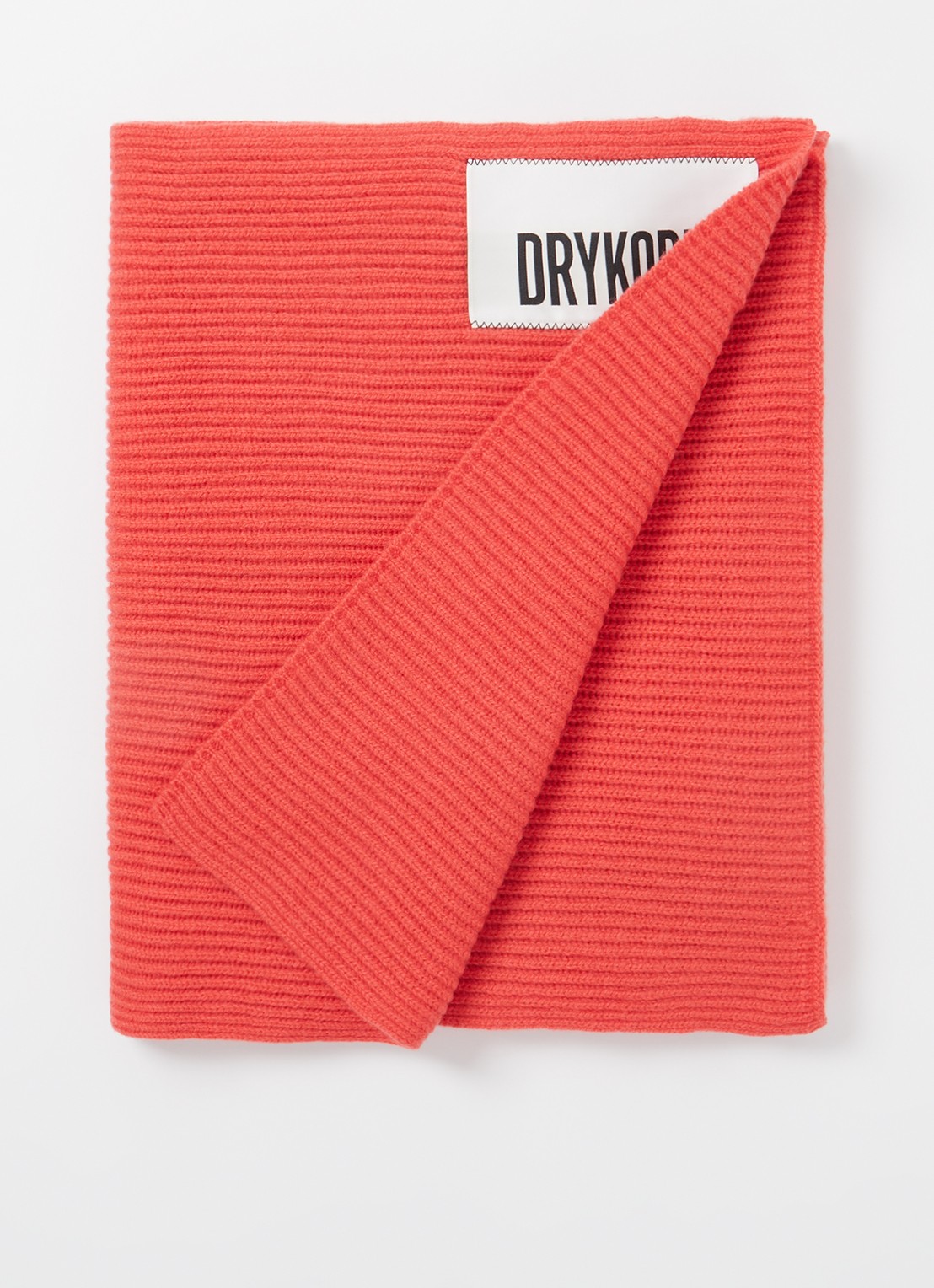 DRYKORN Cronica sjaal van wol 200 x 40 cm  - voorkant 2 rood
