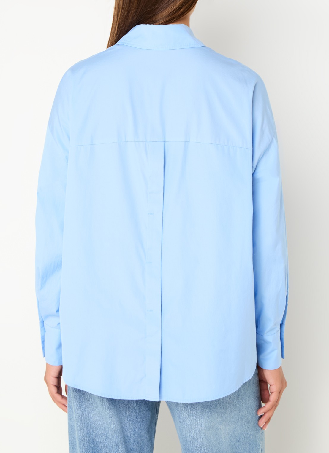 DRYKORN Lysila blouse met stretch - achterkant 2 blauw