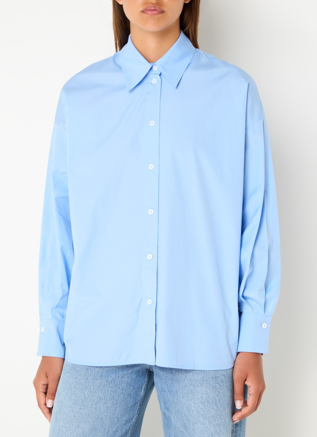 DRYKORN Lysila blouse met stretch - detail blauw