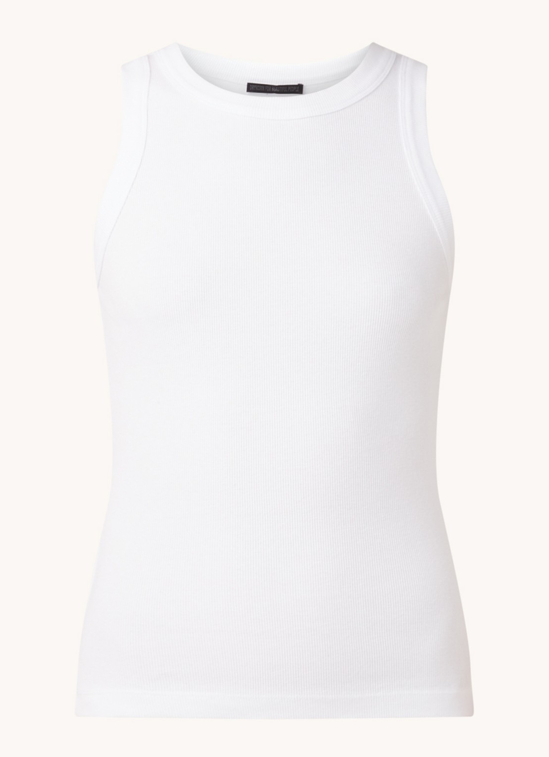 DRYKORN Olina tanktop met ribstructuur - voorkant 3 wit