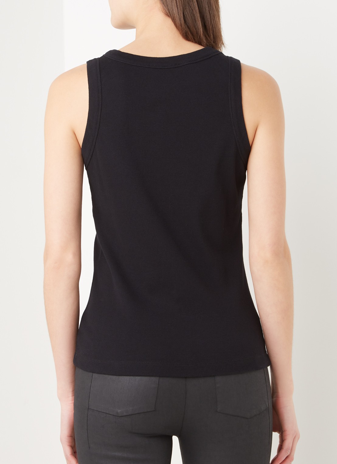 DRYKORN Olina tanktop met ribstructuur - achterkant 4 zwart