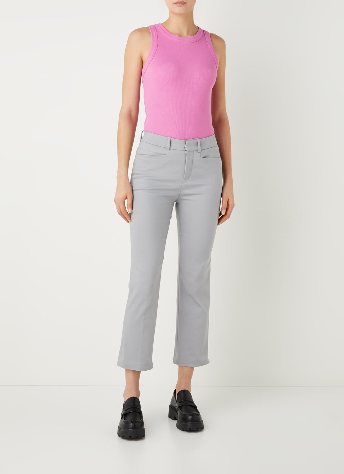 DRYKORN Olina tanktop met ribstructuur - voorkant 4 roze