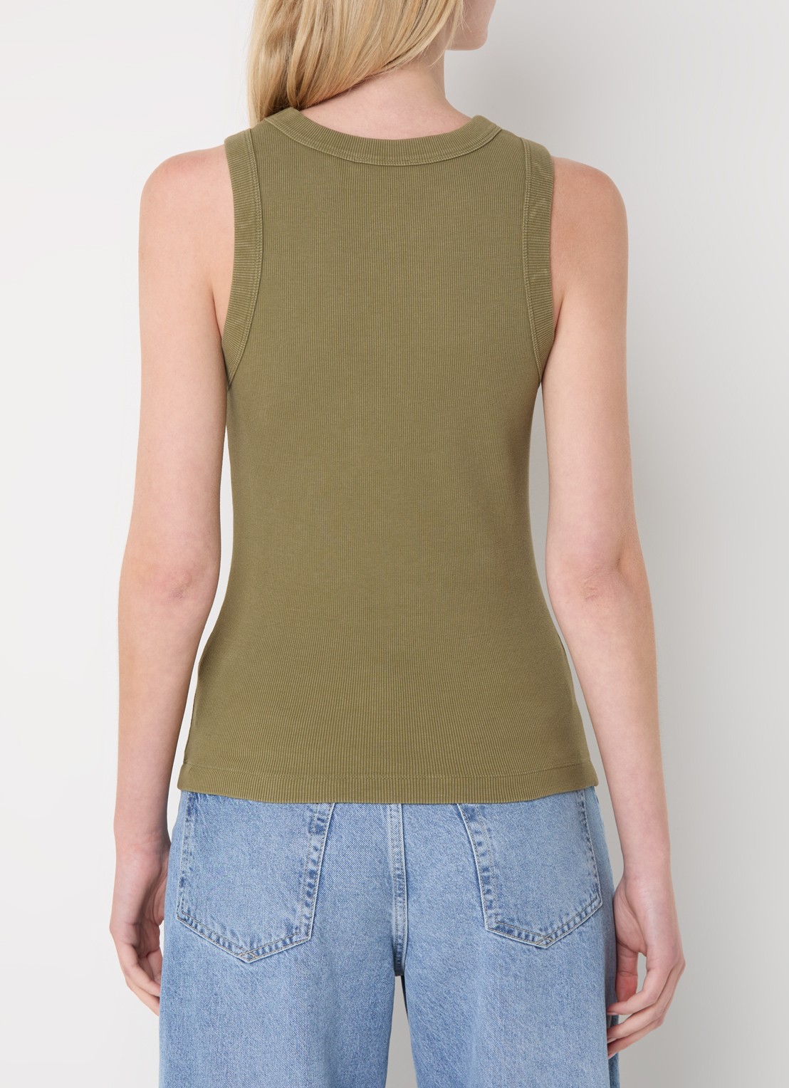 DRYKORN Olina tanktop met ribstructuur - achterkant 4 khaki