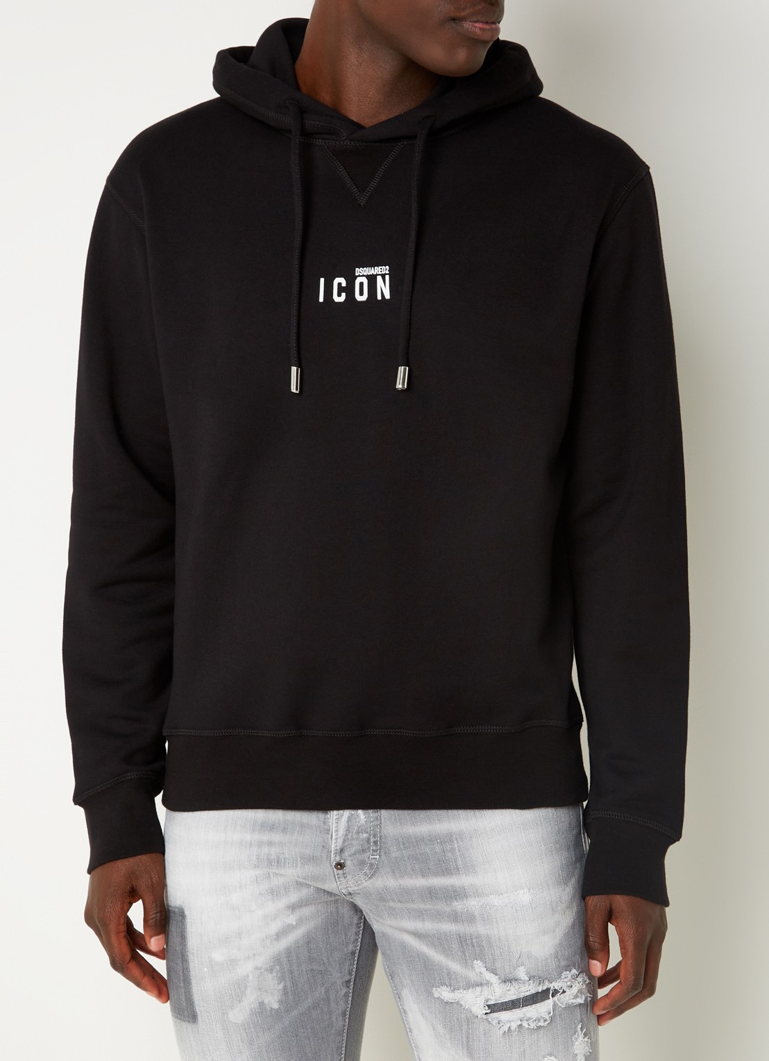 Dsquared2 Be Icon hoodie met logoprint - detail 4 zwart