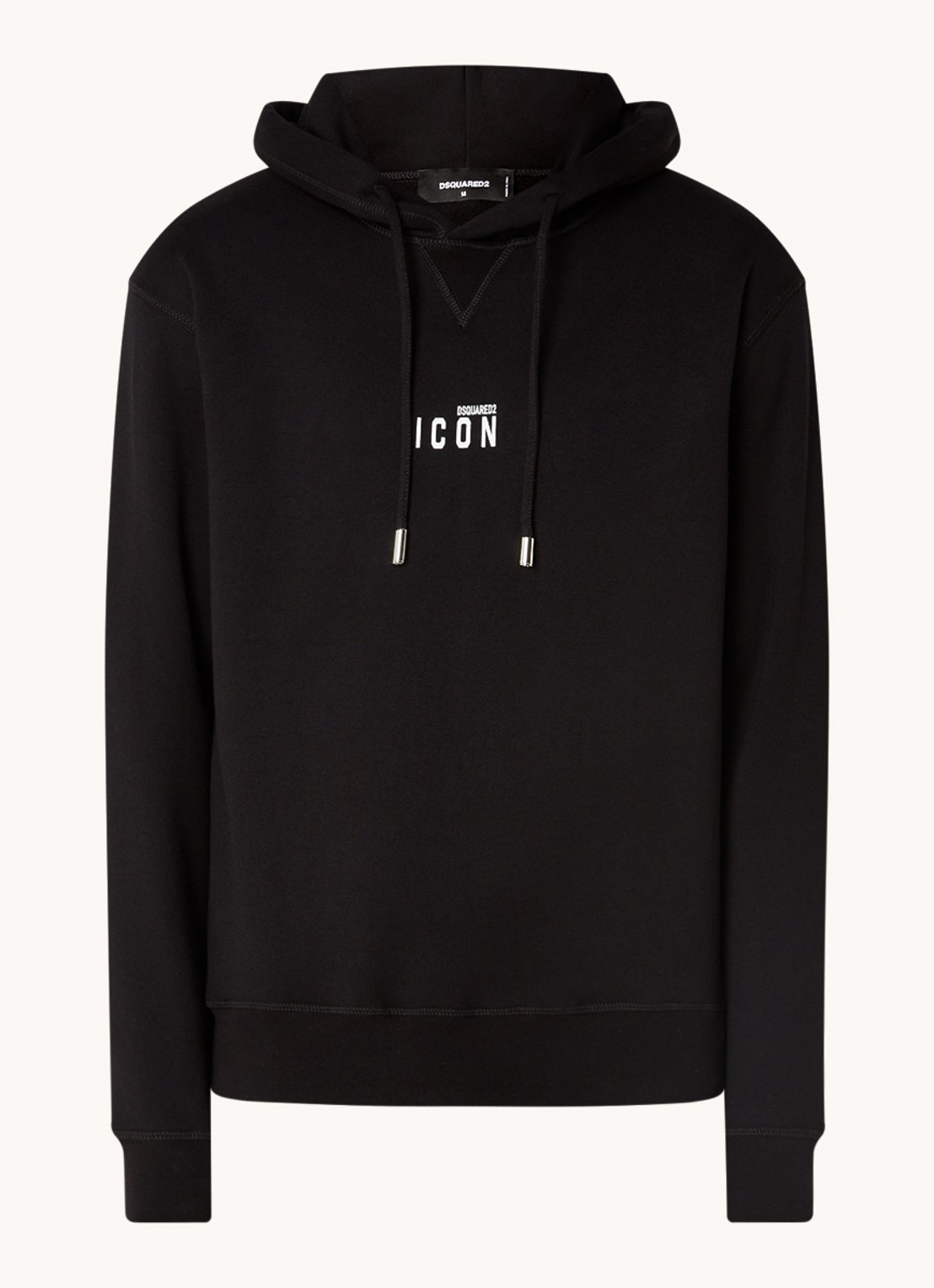 Dsquared2 Be Icon hoodie met logoprint - voorkant 2 zwart