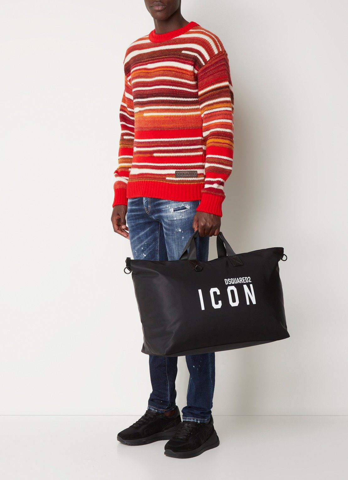 Dsquared2 Be Icon shopper met afneembare schouderriem - voorkant 6 zwart