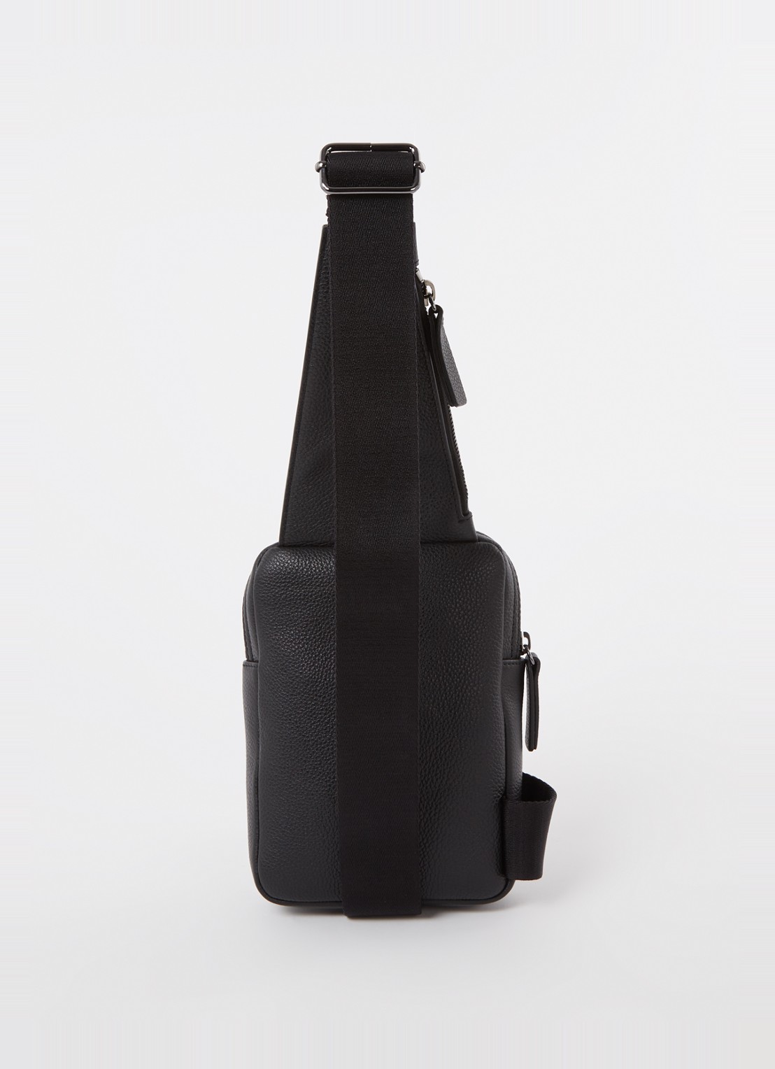 Dsquared2 Bob crossbodytas van leer met logo - achterkant 6 zwart