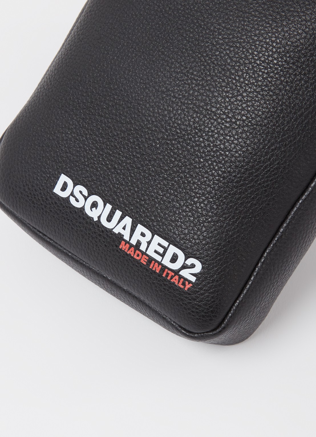 Dsquared2 Bob crossbodytas van leer met logo - detail 5 zwart