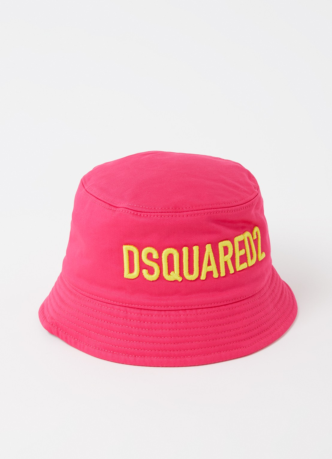 Dsquared2 Bucket hoed met logoborduring - voorkant donkerroze