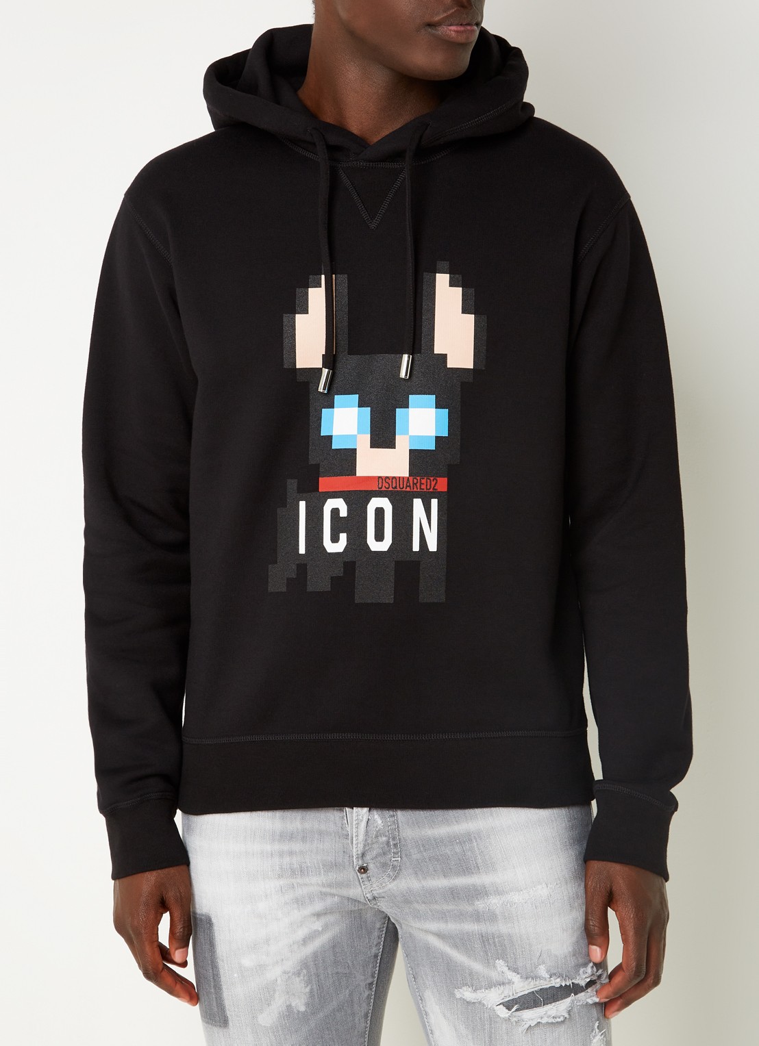 Dsquared2 Ciro Pixel Icon hoodie met logoprint - detail 2 zwart