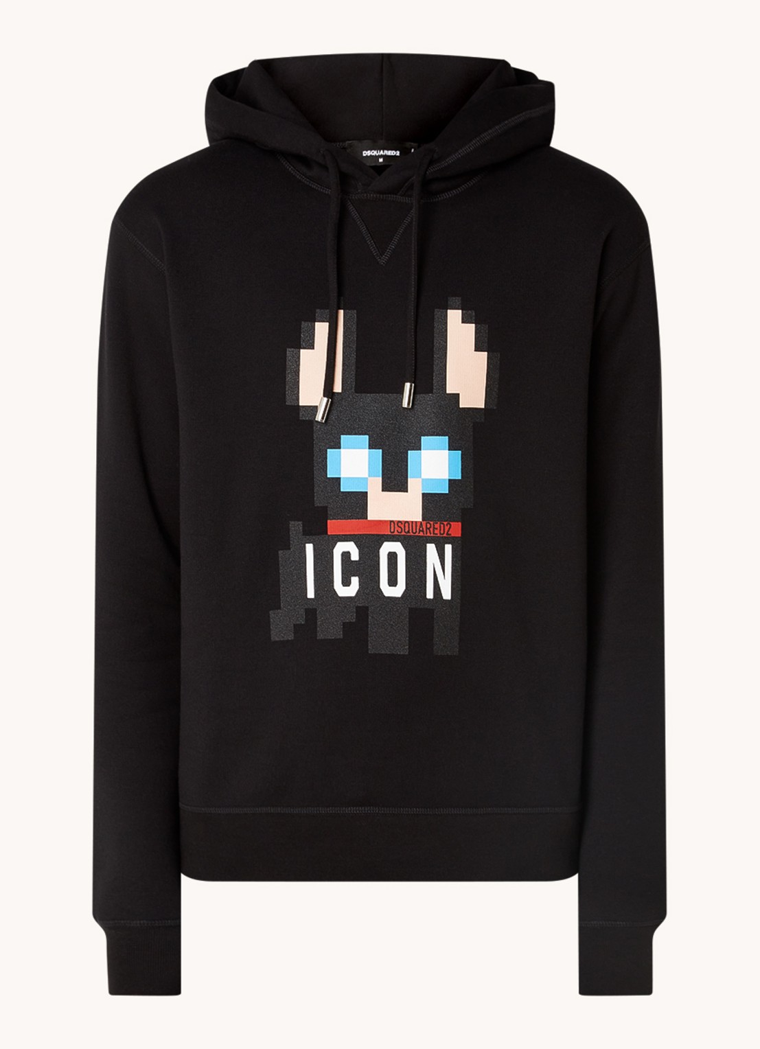 Dsquared2 Ciro Pixel Icon hoodie met logoprint - voorkant 5 zwart