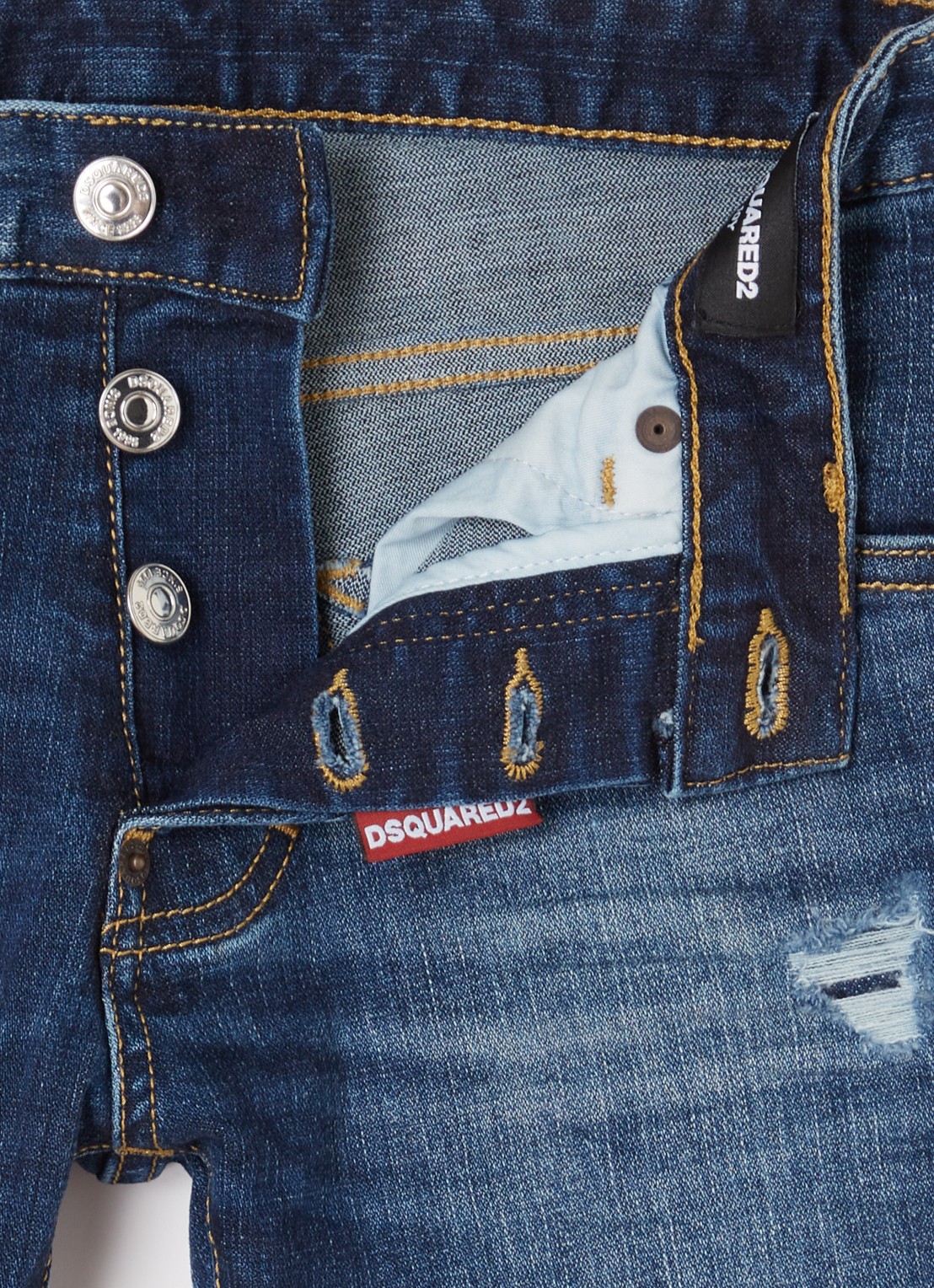 Dsquared2 Cool Guy slim fit jeans met stretch - detail 2 indigo