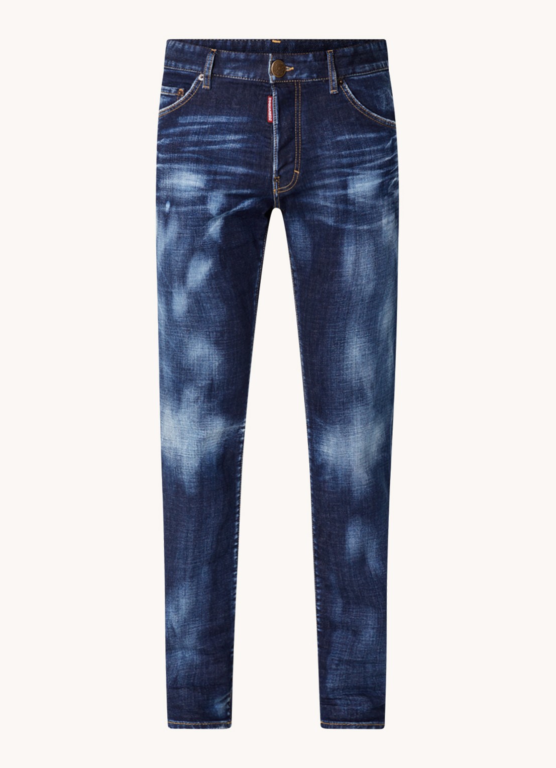 Dsquared2 Cool Guy slim fit jeans met verwassen afwerking - voorkant 2 indigo