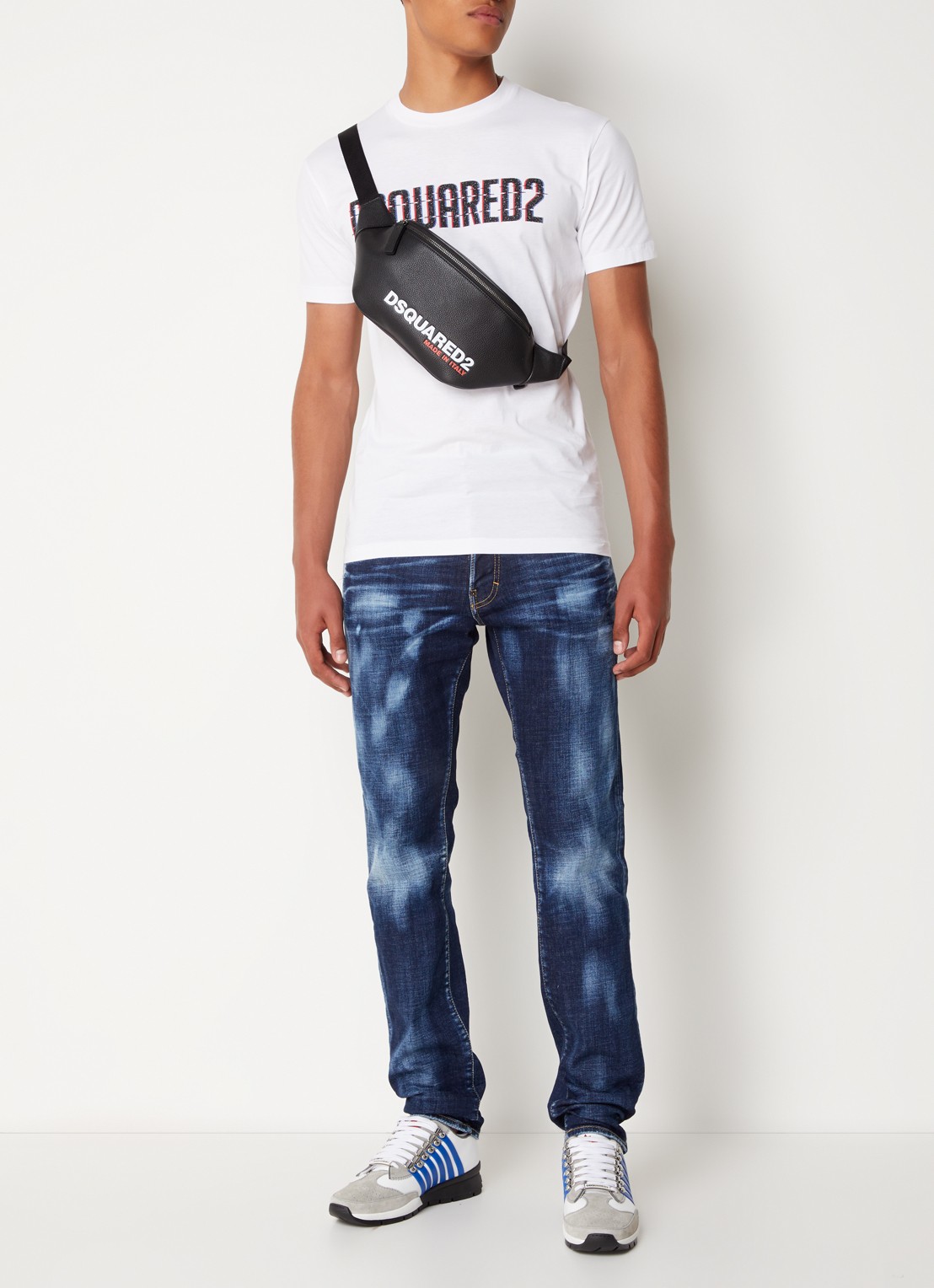 Dsquared2 Cool Guy slim fit jeans met verwassen afwerking - voorkant 3 indigo