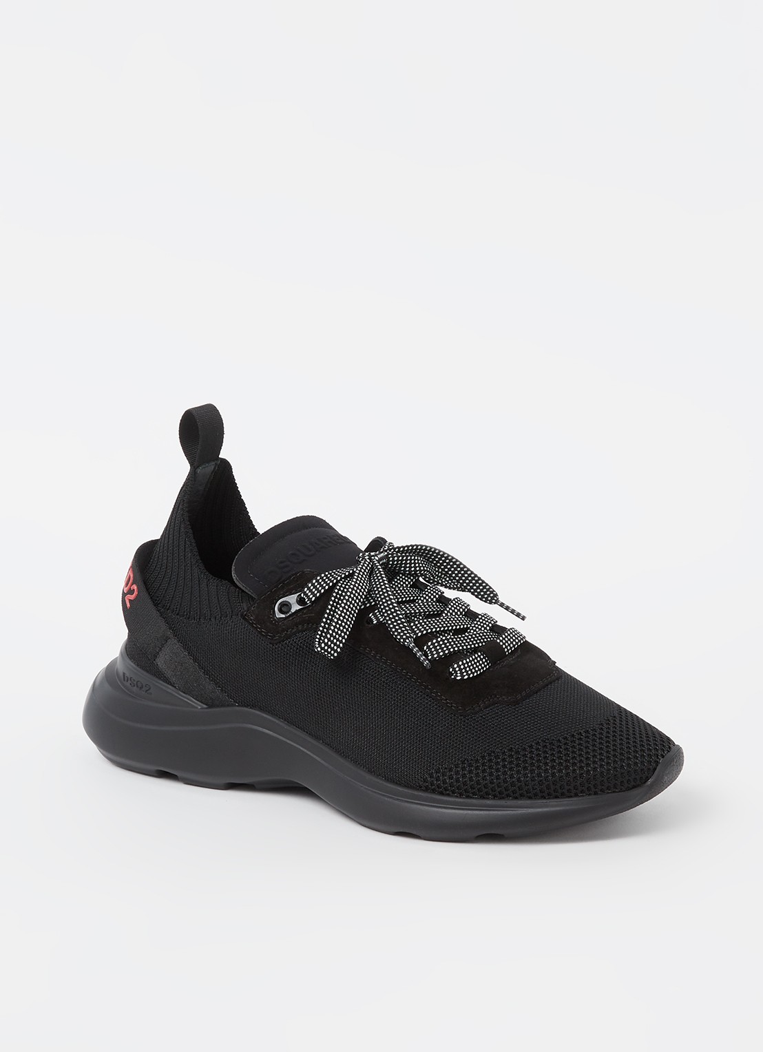 Dsquared2 Fly sneaker met mesh details  - voorkant zwart