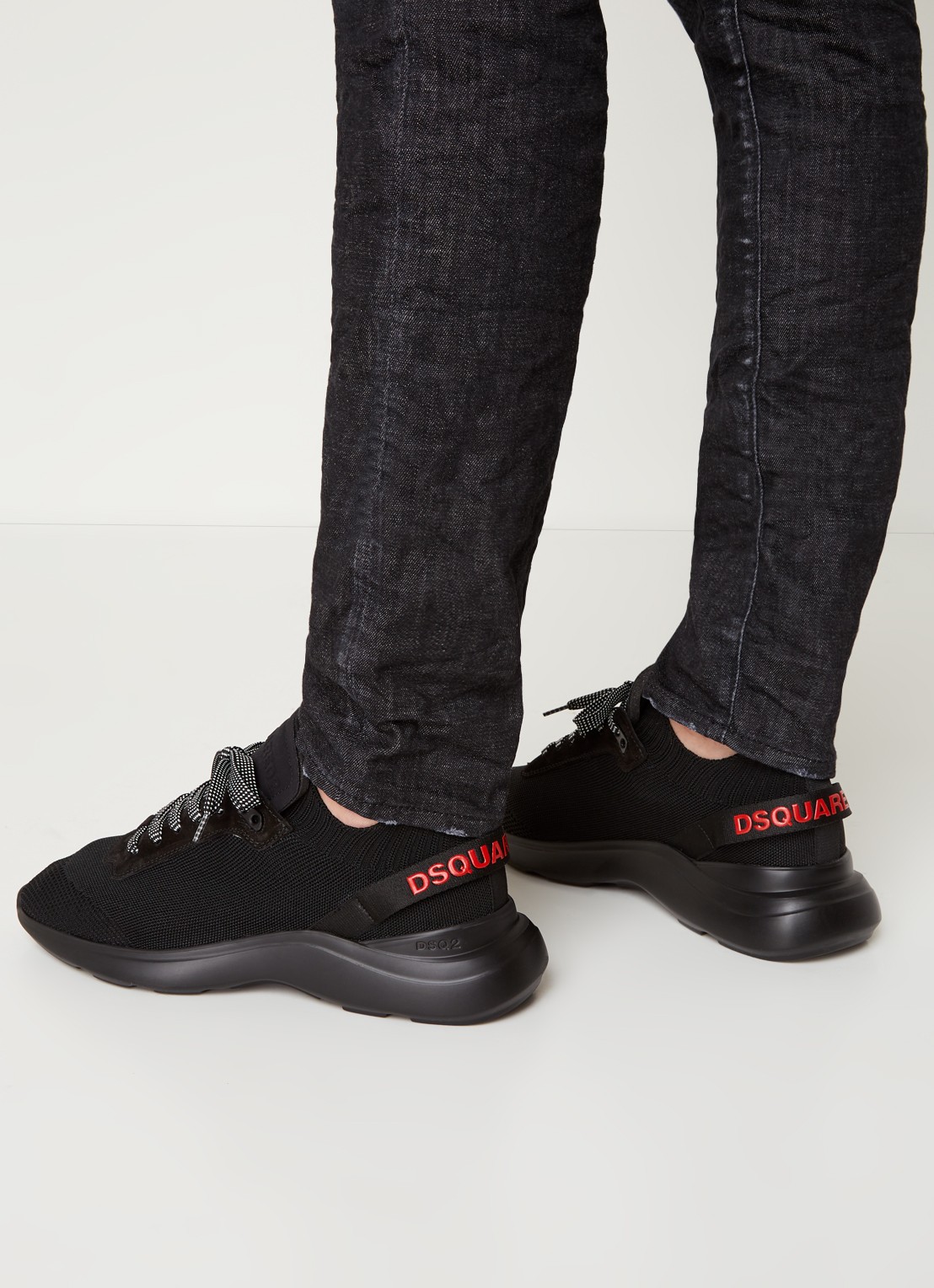 Dsquared2 Fly sneaker met mesh details  - voorkant 2 zwart