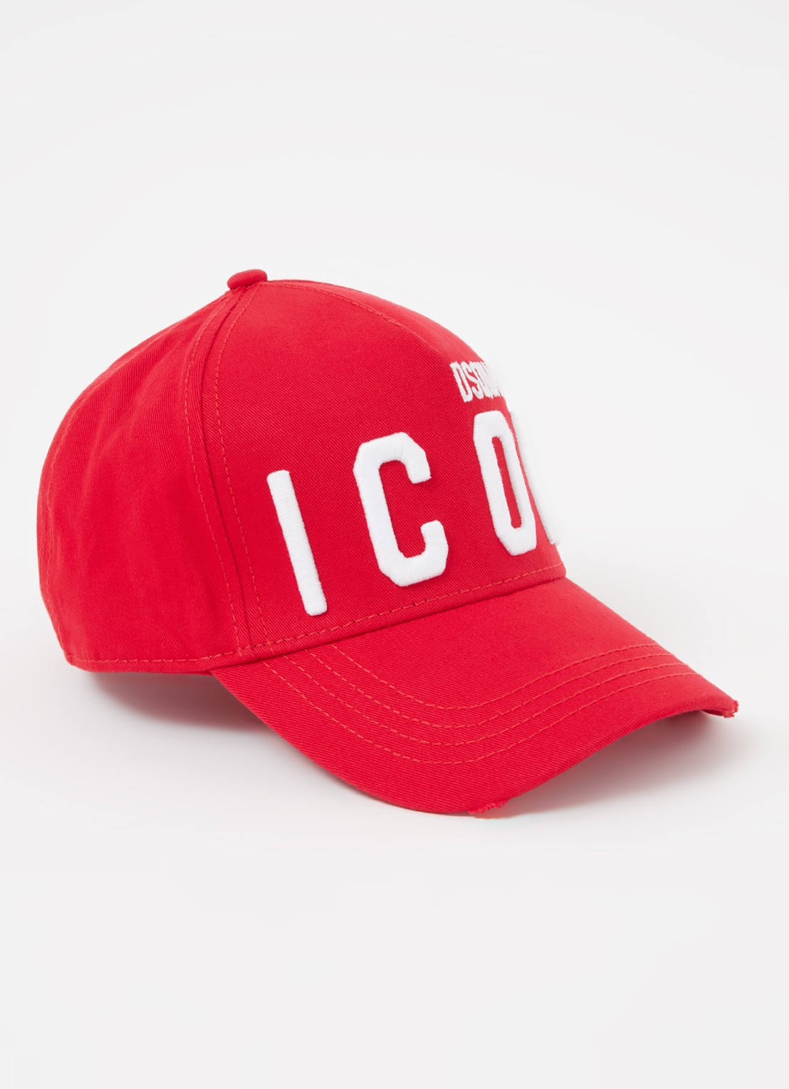 Dsquared2 Icon pet met logoborduring - voorkant 2 steenrood