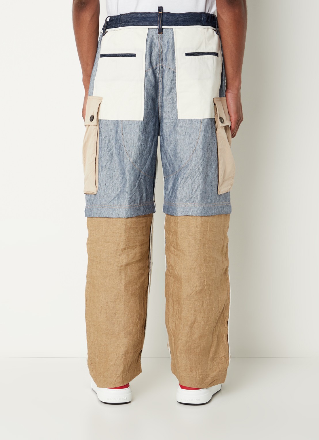 Dsquared2 In/Out Sailor straight fit cargobroek met afritsbare pijpen - achterkant 6 donkerblauw